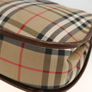Burberrys Nova Check Shoulder Bag Canvas Leather Beige Gold Auth 173711-15