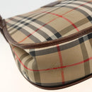 Burberrys Nova Check Shoulder Bag Canvas Leather Beige Gold Auth 173711-16
