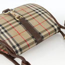 Burberrys Nova Check Shoulder Bag Canvas Leather Beige Gold Auth 173711-6