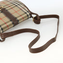 Burberrys Nova Check Shoulder Bag Canvas Leather Beige Gold Auth 173711-7