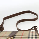 Burberrys Nova Check Shoulder Bag Canvas Leather Beige Gold Auth 173711-8