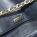 BALLY Quilted Chain Shoulder Bag Leather Black Gold Auth 173712-10
