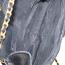 BALLY Quilted Chain Shoulder Bag Leather Black Gold Auth 173712-11