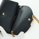 CARTIER Saphir-Linie Ketten-Schultertasche Leder Schwarz Gold Auth 173713A-9