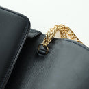 CARTIER Saphir-Linie Ketten-Schultertasche Leder Schwarz Gold Auth 173713A-10