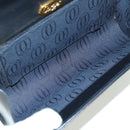 CARTIER Saphir-Linie Ketten-Schultertasche Leder Schwarz Gold Auth 173713A-11