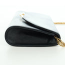 CARTIER Saphir-Linie Ketten-Schultertasche Leder Schwarz Gold Auth 173713A-4