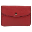 LOUIS VUITTON Epi Montagne 20 Clutch Bag Red LV Auth 173743-13