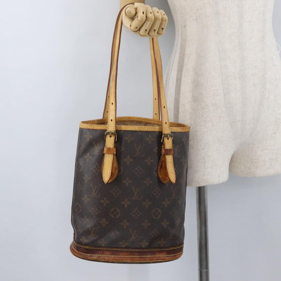 LOUIS VUITTON Monogram Bucket PM Shoulder Bag M42238 LV Auth 173765