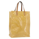 LOUIS VUITTON Monogram Vernis Reade MM Handtas Beige M91141 LV Auth 173771-1