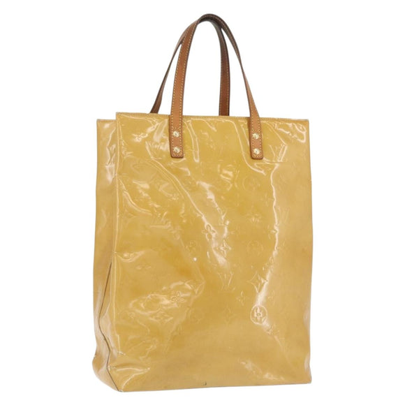 LOUIS VUITTON Monogram Vernis Reade MM Handtas Beige M91141 LV Auth 173771