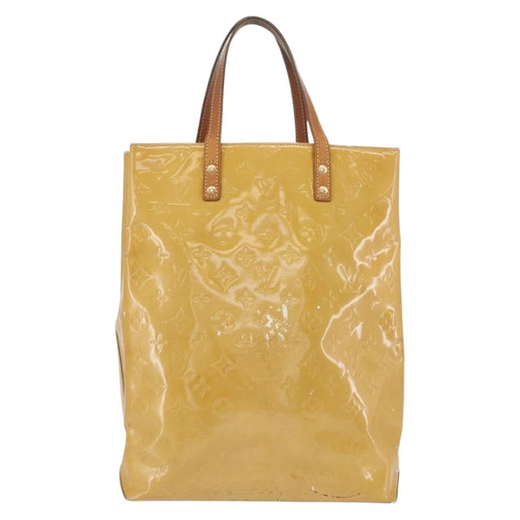 LOUIS VUITTON Monogram Vernis Reade MM Handtas Beige M91141 LV Auth 173771