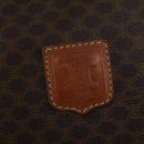 CELINE Macadam Canvas Boston Bag PVC Leather Brown Gold Auth 173776-17
