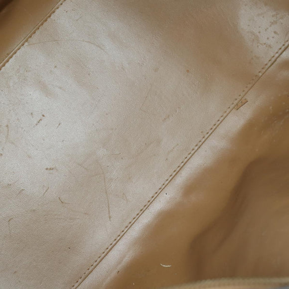 CELINE Macadam Canvas Boston Bag PVC Leather Brown Gold Auth 173776