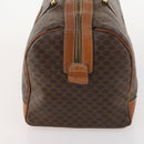 CELINE Macadam Canvas Boston Bag PVC Leather Brown Gold Auth 173776-3