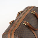 CELINE Macadam Canvas Boston Bag PVC Leather Brown Gold Auth 173776-6