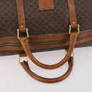 CELINE Macadam Canvas Boston Bag PVC Leather Brown Gold Auth 173776-7