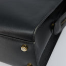 Salvatore Ferragamo Handtasche Leder Schwarz Gold Auth 173778-14