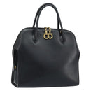 Salvatore Ferragamo Handtasche Leder Schwarz Gold Auth 173778-1