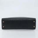 Salvatore Ferragamo Handtasche Leder Schwarz Gold Auth 173778-5