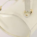 Salvatore Ferragamo Backpack Patent leather White Gold Auth 173783-14