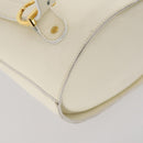 Salvatore Ferragamo Backpack Patent leather White Gold Auth 173783-15