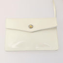 Salvatore Ferragamo Backpack Patent leather White Gold Auth 173783-21