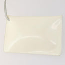 Salvatore Ferragamo Backpack Patent leather White Gold Auth 173783-22