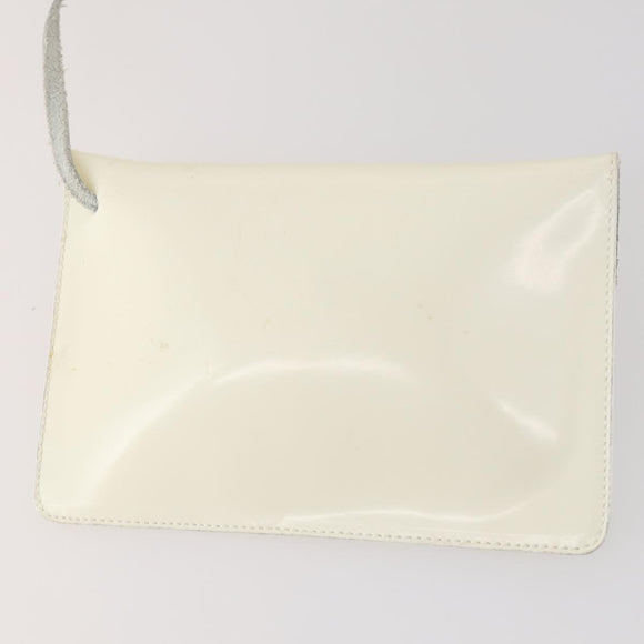 Salvatore Ferragamo Backpack Patent leather White Gold Auth 173783