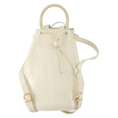 Salvatore Ferragamo Backpack Patent leather White Gold Auth 173783-3