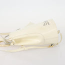 Salvatore Ferragamo Backpack Patent leather White Gold Auth 173783-5