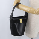 Salvatore Ferragamo Vara Ribbon Hand Bag Leather Black Auth 173784-22