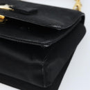 Salvatore Ferragamo Vala Ribbon Shoulder Bag Satin 2way Black Gold Auth 173786-12