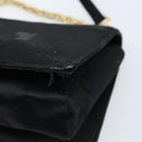 Salvatore Ferragamo Vala Ribbon Shoulder Bag Satin 2way Black Gold Auth 173786-14