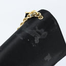 Salvatore Ferragamo Vala Ribbon Shoulder Bag Satin 2way Black Gold Auth 173786-16