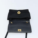 Salvatore Ferragamo Vala Ribbon Shoulder Bag Satin 2way Black Gold Auth 173786-19