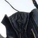 Salvatore Ferragamo Vala Ribbon Shoulder Bag Satin 2way Black Gold Auth 173786-23