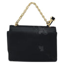 Salvatore Ferragamo Vala Ribbon Shoulder Bag Satin 2way Black Gold Auth 173786-3