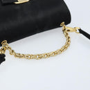 Salvatore Ferragamo Vala Ribbon Shoulder Bag Satin 2way Black Gold Auth 173786-7