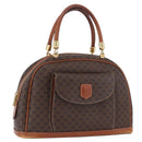 CELINE Macadam Canvas Hand Bag PVC Leather Brown Gold Auth 173791-1