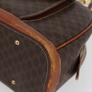 CELINE Macadam Canvas Hand Bag PVC Leather Brown Gold Auth 173791-14