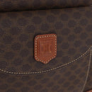 CELINE Macadam Canvas Hand Bag PVC Leather Brown Gold Auth 173791-18
