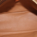 CELINE Macadam Canvas Hand Bag PVC Leather Brown Gold Auth 173791-10