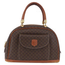 CELINE Macadam Canvas Hand Bag PVC Leather Brown Gold Auth 173791-13