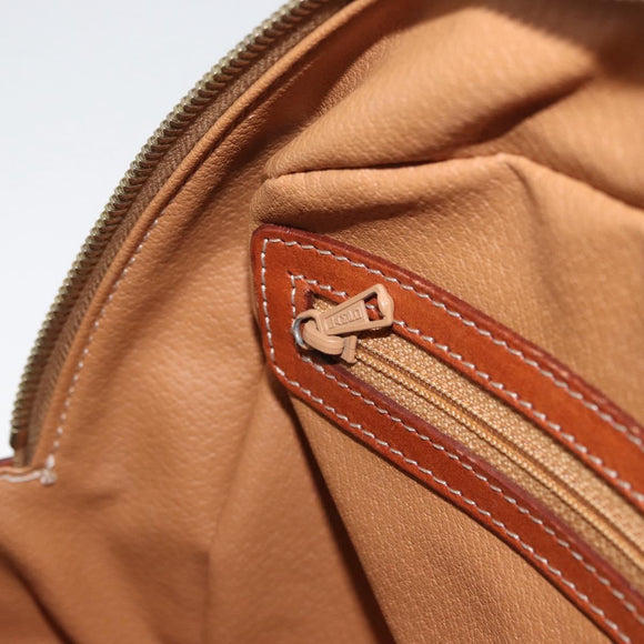 CELINE Macadam Canvas Hand Bag PVC Leather Brown Gold Auth 173791