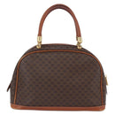 CELINE Macadam Canvas Hand Bag PVC Leather Brown Gold Auth 173791-2