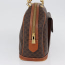 CELINE Macadam Canvas Hand Bag PVC Leather Brown Gold Auth 173791-4