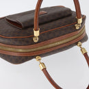 CELINE Macadam Canvas Hand Bag PVC Leather Brown Gold Auth 173791-6