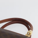 CELINE Macadam Canvas Hand Bag PVC Leather Brown Gold Auth 173791-8