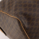 CELINE Macadam Canvas Boston Bag PVC Leather Brown Gold Auth 173792-15